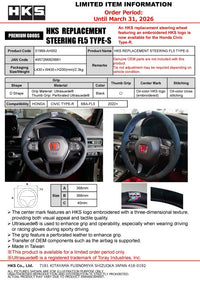 HKS REPLACEMENT STEERING FL5 TYPE-S