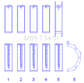 compare product King Engine Bearings Ford 302 Cid Coyote (Size +0.25mm) Main Bearing Set