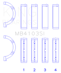 King Engine Bearings Chrysler 197 (Size .026) Crankshaft Main Bearings (Set of 4)