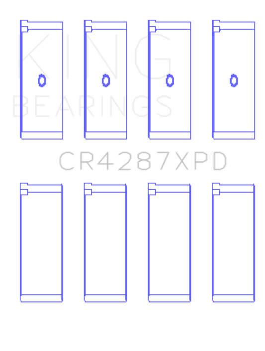 King Honda B18C1/B18C5 16V (Size 0.25mm - Predoweled for Alum Rods) Performance Rod Bearing Set
