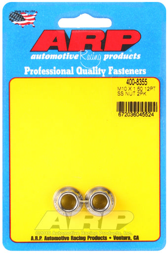 compare product ARP M10 X 1.50 SS 12mm socket 12pt Nut Kit (2-pack)