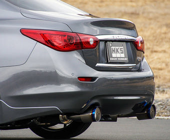 compare product HKS Infiniti Q50 Hybrid VQ37 Dual Hi-Power Titanium Tip Catback Exhaust