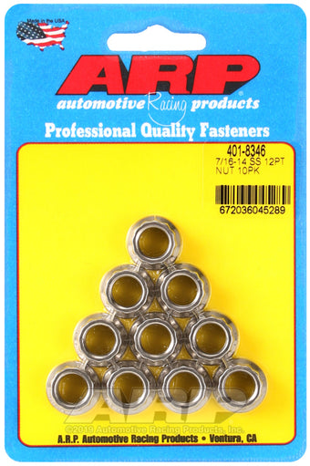 compare product ARP 7/16-14 12PT Nut Kit SS - 10 PK
