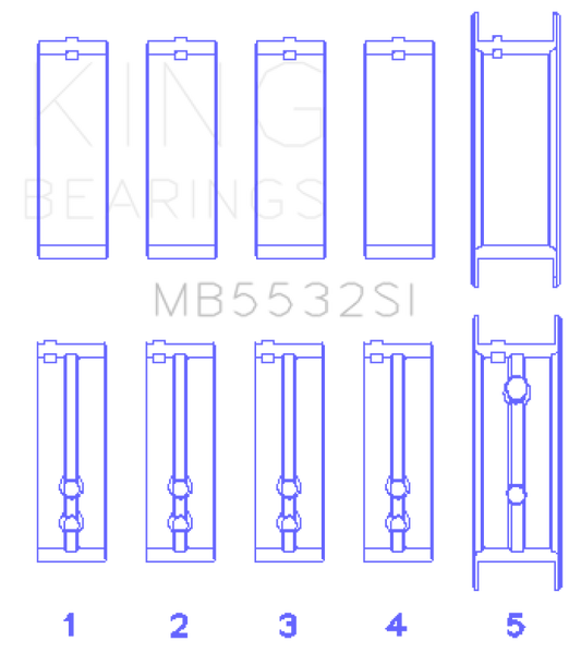 King Engine Bearings Chevrolet 151/153 (Size STD) Main Bearing Set