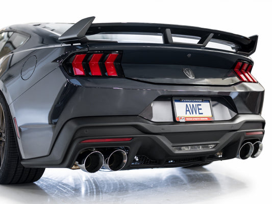 AWE 2024 Ford Mustang Dark Horse S650 RWD SwitchPath Cat-Back Exhaust w/ Quad Chrome Silver Tips