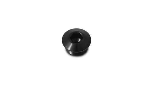 Vibrant Aluminum -8AN ORB Slimline Port Plug w/O-Ring - Anodized Black