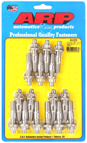 compare product ARP M10 x 1.25/1.50 x 55mm Stainless Steel Broached Stud Kit - 16 Pieces