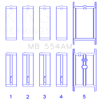 compare product King Engine Bearings GM 265/283/302/327 8 Cyl (0.50 Oversized) Main Bearing Set