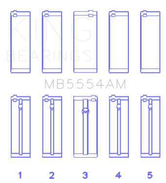 compare product King Engine Bearings Toyota 3Sgte (Size +0.50mm) Main Bearing Set
