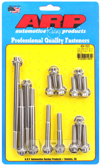 compare product ARP Ford 289-302 Alum SS Timing Cover and Water Pump Kit