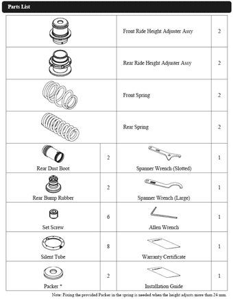 compare product HKS TOYOTA SUPRA A90 ADJUSTABLE SPRING KIT