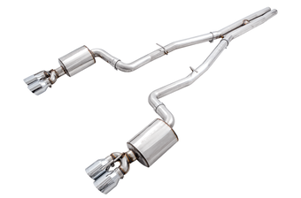 compare product AWE Tuning 2015+ Dodge Challenger 6.4L/6.2L Non-Resonated Touring Edition Exhaust - Quad Silver Tips