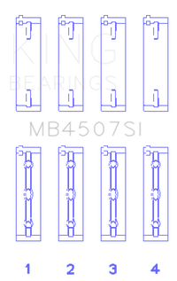 King Engine Bearings Suzuki H25A H27A (Size +0.50mm) Main Bearing Set