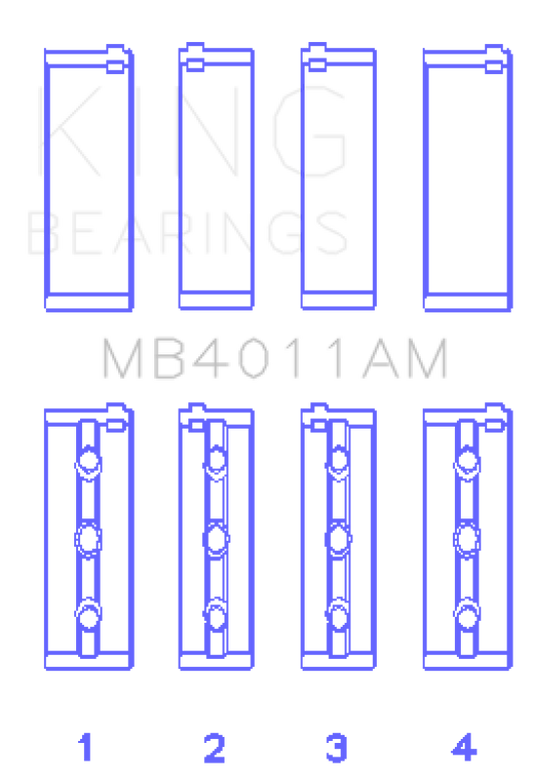 King Engine Bearings Toyota 1Mzfe (Size +0.75mm) Main Bearing Set