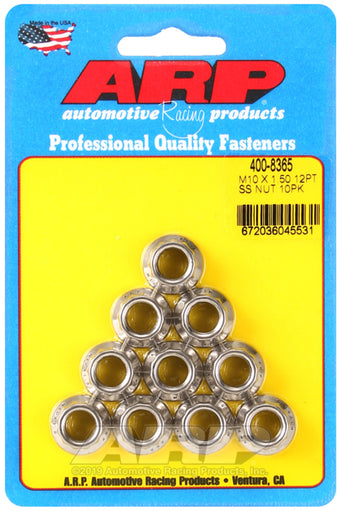 compare product ARP M10 x 1.50 (M12 WR) SS 12pt Nut Kit (Set of 10)