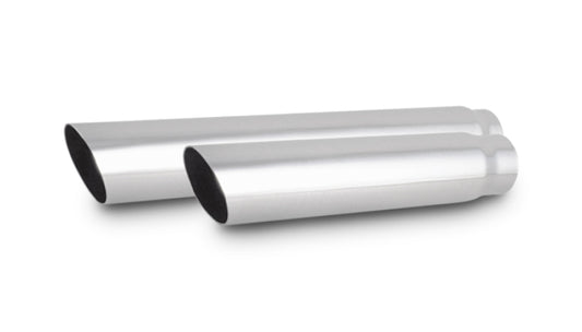 Vibrant 4in Round SS Truck/SUV Exhaust Tip (Single Wall Angle Cut) - 2.5in inlet 20in long