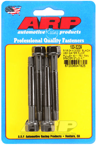 compare product ARP 5/16-24 X 3.000 Black Hex Water Pump Pulley w/ 1.750in Fan Spacer Stud Kit