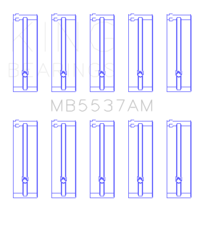 King Ford/Kia/Mazda DOHC 16 Valve/SOHC 8 Valve/SOHC 16 Valve (Size +0.25) Main Bearing Set