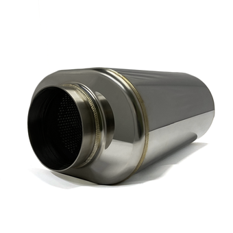 compare product Stainless Bros 304 SS 4in x 17.0in OAL Oval Muffler - Polished Finish