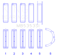 King Engine Bearings Ford 281 4.6L Sohc 16V (Size +0.75mm) Main Bearing Set