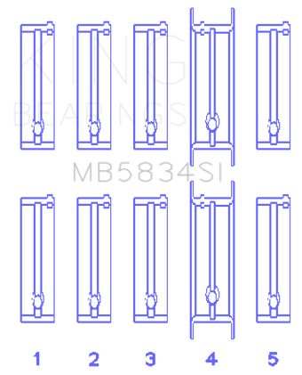compare product King Engine Bearings Chevrolet 121Ci/Ln2 134Ci Housing Bore +.002 (Size +1.0mm) Main Bearing Set