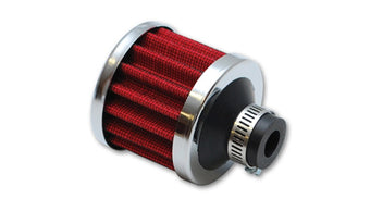compare product Vibrant Crankcase Breather Filter w/Chrome Cap 2 1/8in 55mm Cone ODx2 5/8in 68mm Tallx1/2in 12mm ID