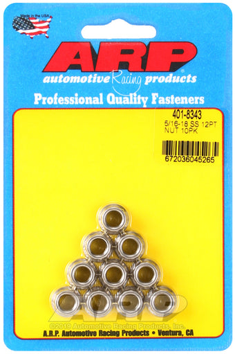 compare product ARP 5/16-18 12PT Nut Kit SS - 10 PK