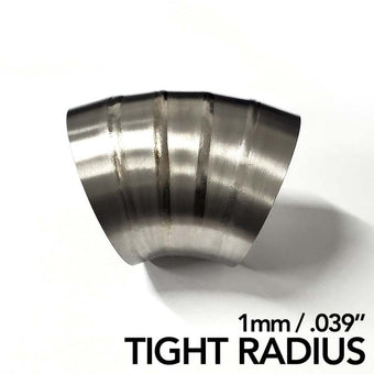compare product Ticon Industries 2.5in. Welded Pie Cut 1.26D Tight Radius 90 Degree Bend (1mm/0.039in.) - 10 Pack