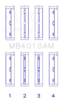 King Engine Bearings Isuzu 6Vd1 (Size +0.25mm) Main Bearing Set