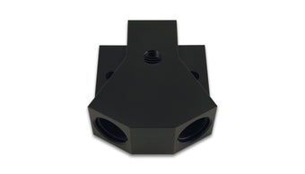 compare product Vibrant Billet Aluminum Y-Block Fitting with 1/8in NPT Port -8AN x Dual -8AN ORB