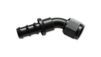 compare product Vibrant -4AN Push-On 45 Deg Hose End Fitting - Aluminum