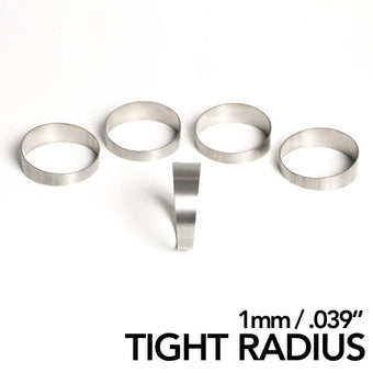 compare product Ticon Industries 1.5in 45 Degree 2.55in CLR Tight Radius 1mm Wall Titanium Pie Cuts - 5pk