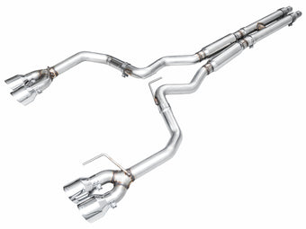 compare product AWE 2024 Ford Mustang Dark Horse S650 RWD Track Edition Cat-Back Exhaust w/ Quad Chrome Silver Tips