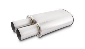 compare product Vibrant Streetpower Oval Muffler w/3.00in Round Straight Cut Tip (2.50in Inlet)