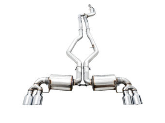 compare product AWE Tuning 2019+ BMW M340i (G20) Non-Resonated Touring Edition Exhaust - Quad Chrome Silver Tips