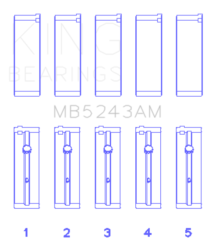 King Engine Bearings Nissan SR20DE (Size 0.25mm) Performance Main Bearing Set