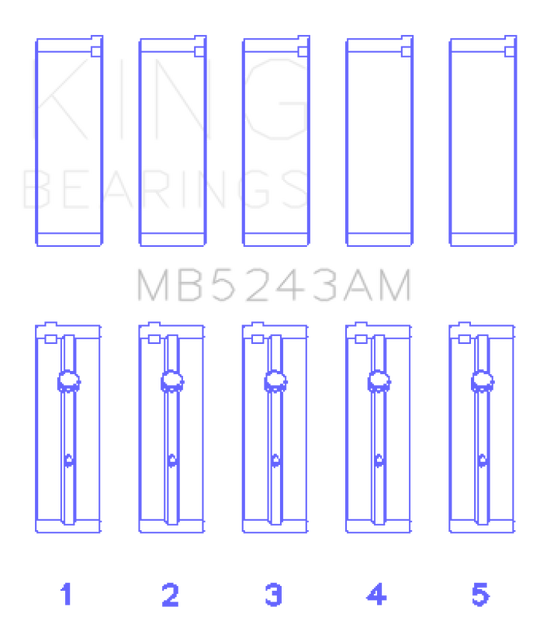 King Engine Bearings Nissan SR20DE (Size 0.5mm) Performance Main Bearing Set