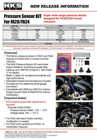 HKS Pressure Sensor KIT for FA20/FA24