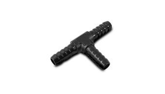 compare product Vibrant 1/4in Barbed Tee Adapter- Black Anodized
