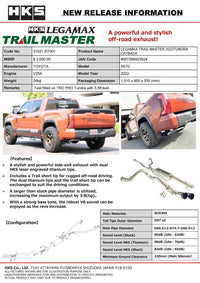 HKS LEGAMAX TRAIL MASTER 2022TUNDRA CATBACK