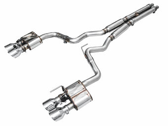 compare product AWE 2024 Ford Mustang GT Fastback S650 RWD SwitchPath Cat-Back Exhaust w/ Quad Chrome Silver Tips