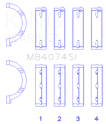 compare product King Engine Bearings Chrysler 2.7L (Size +0.75mm) Main Bearing Set