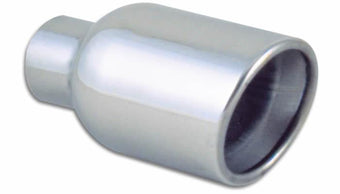 compare product Vibrant 4in Round SS Exhaust Tip (Double Wall Resonated Angle Cut Rolled Edge)