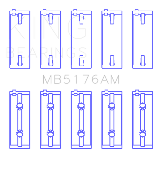 King Engine Bearings Mitsubishi 4G93 SOHC (Size STD) Main Bearing Set