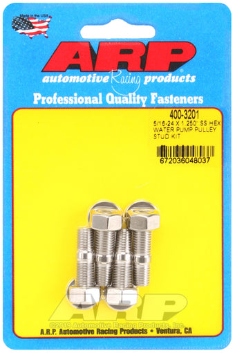 compare product ARP 5/16-24 X 1.250 SS Hex Water Pump Pulley Stud Kit