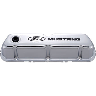 compare product Ford Racing Ford Mustang Logo Stamped Steel Chrome Valve Covers