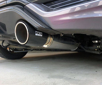 compare product HKS Hi-Power Muffler 2014+ Honda Fit Sport GK5 w/ Carbon Tips