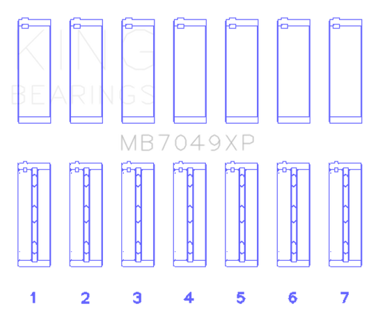 King Engine Bearings Toyota 1FZFE (Size .025 Oversized) Performance Main Bearing Set
