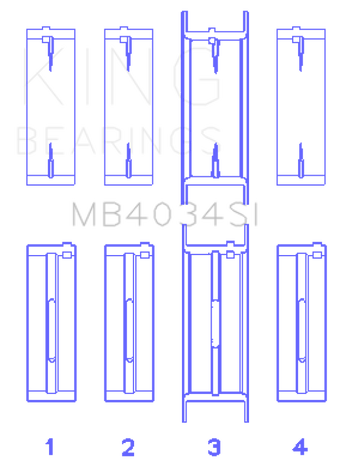 compare product King Engine Bearings Ford 232 (Size 0.25) Main Bearing Set
