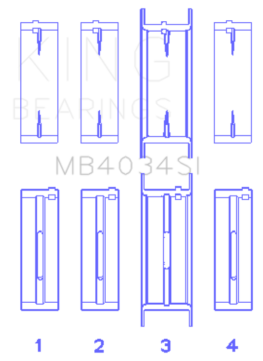 King Engine Bearings Ford 232 (Size 0.25) Main Bearing Set